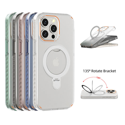 Magnetic clear phone case with stand, magsafe compatible, wireless charging