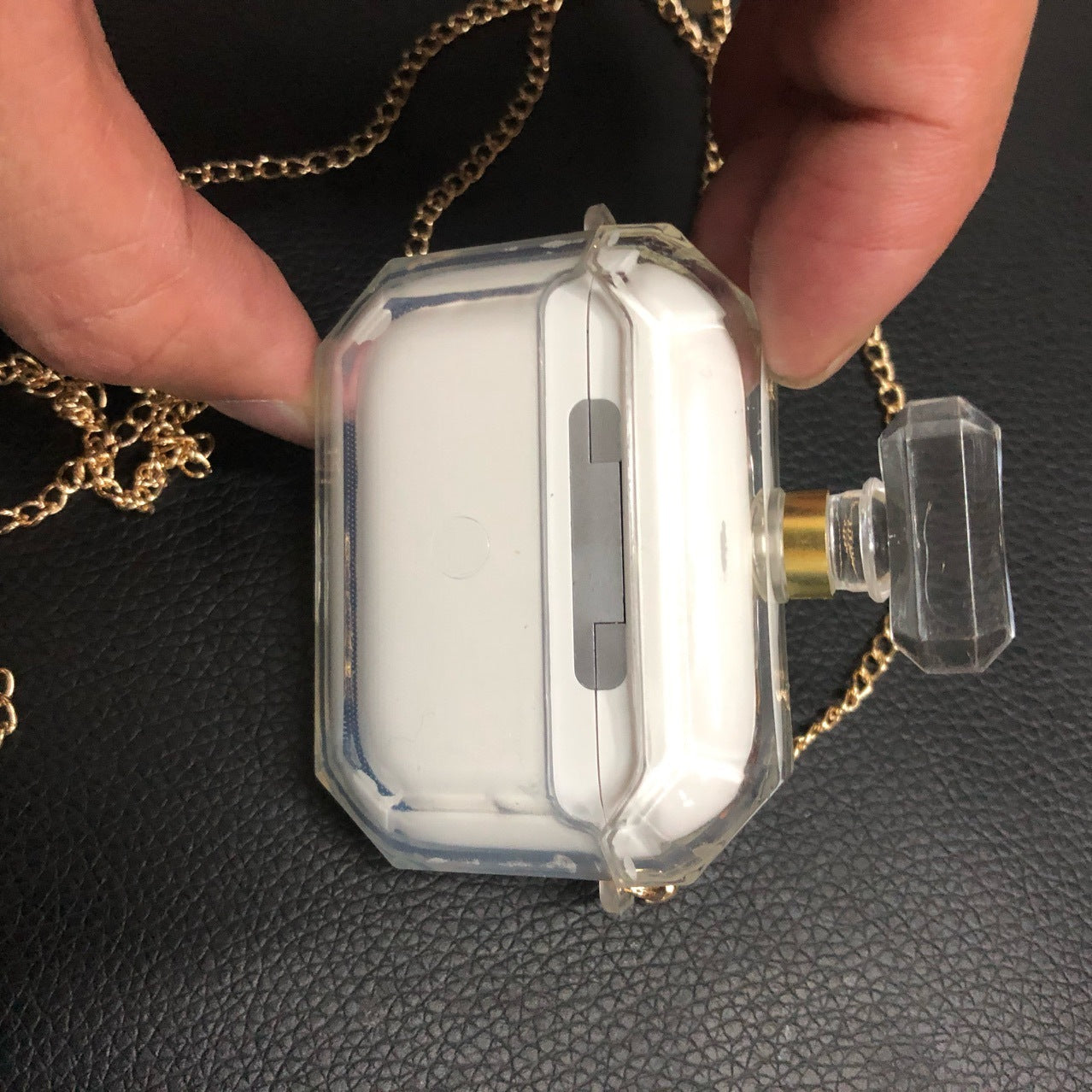 Perfume bottle airpods case with chain, stylish and protective design