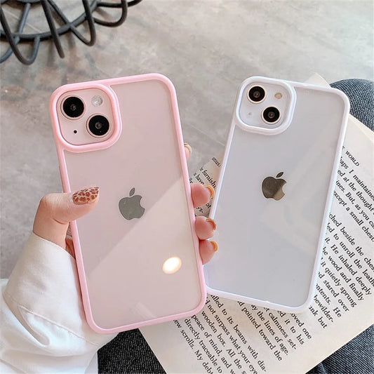 Shockproof silicone bumper case for iPhone 14 13 12 Pro Max transparent cover