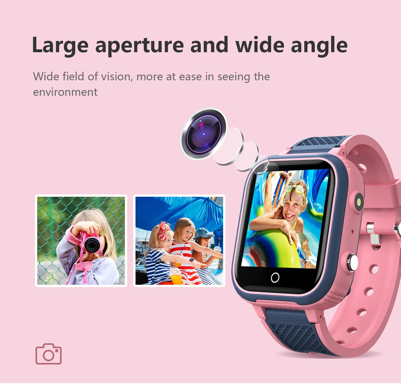 4G kids smartwatch with GPS, video call, SOS, waterproof, and camera