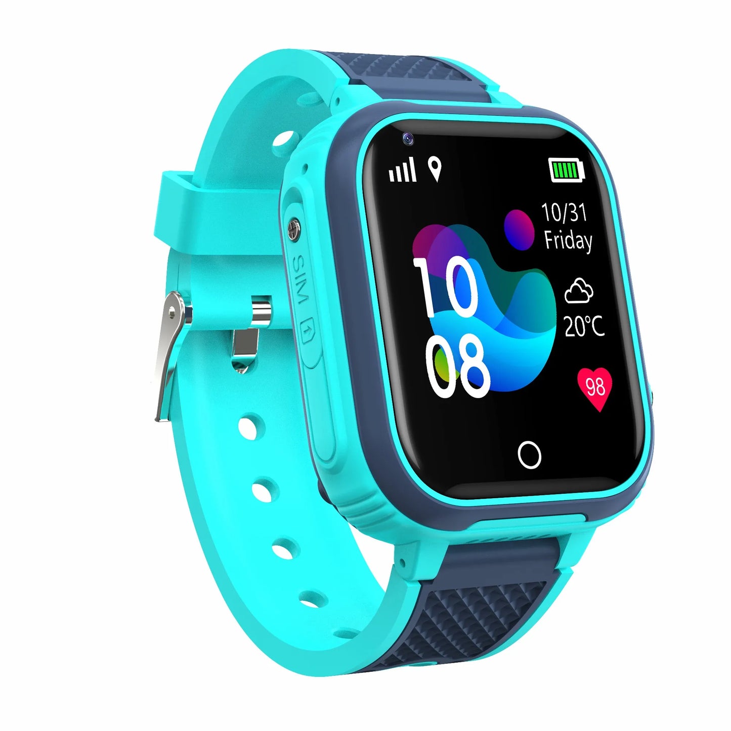 4G kids smartwatch with GPS, video call, SOS, waterproof, and camera