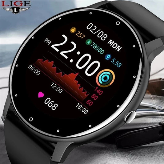 Smartwatch for men with fitness tracking, full touch screen, waterproof