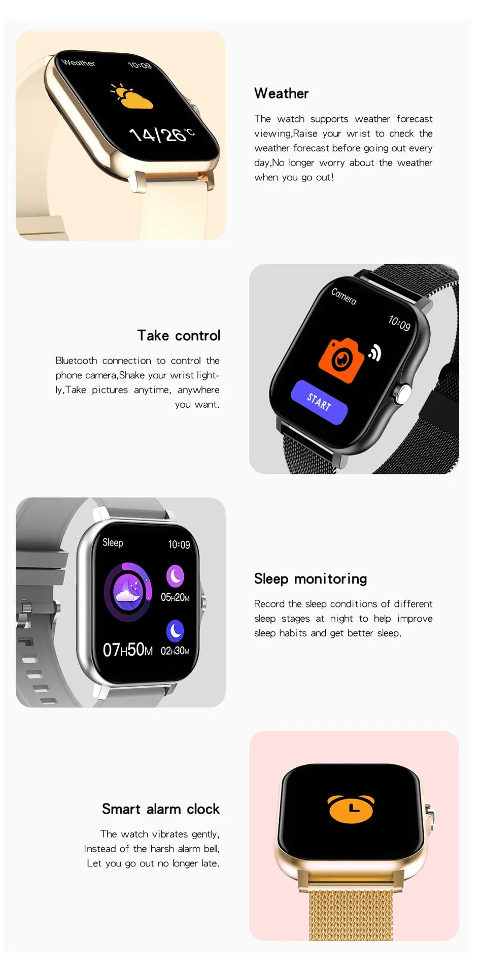 Smartwatch with Bluetooth Call, Health Tracking, Full Touch Screen Display