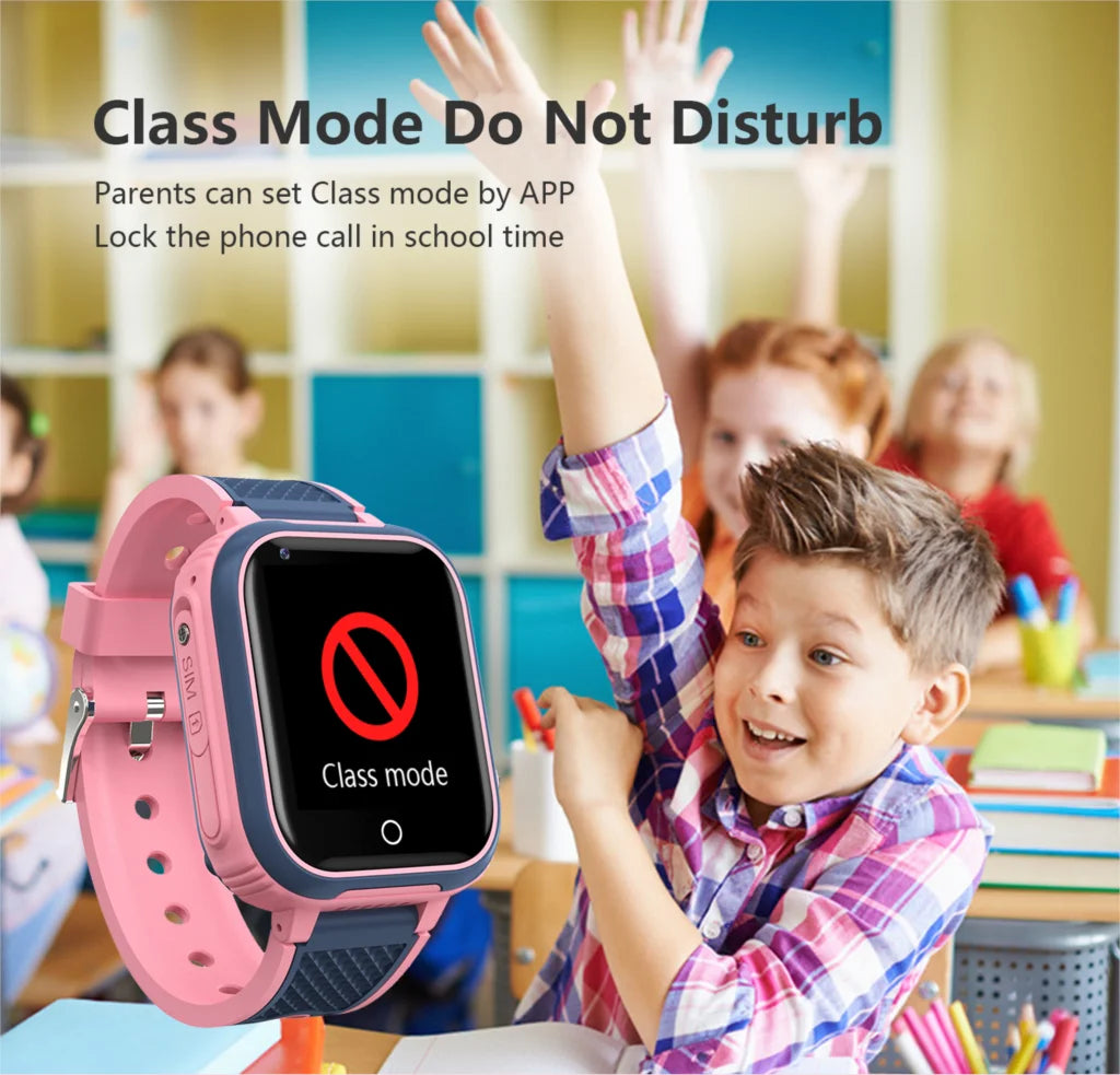 4G kids smartwatch with GPS, video call, SOS, waterproof, and camera