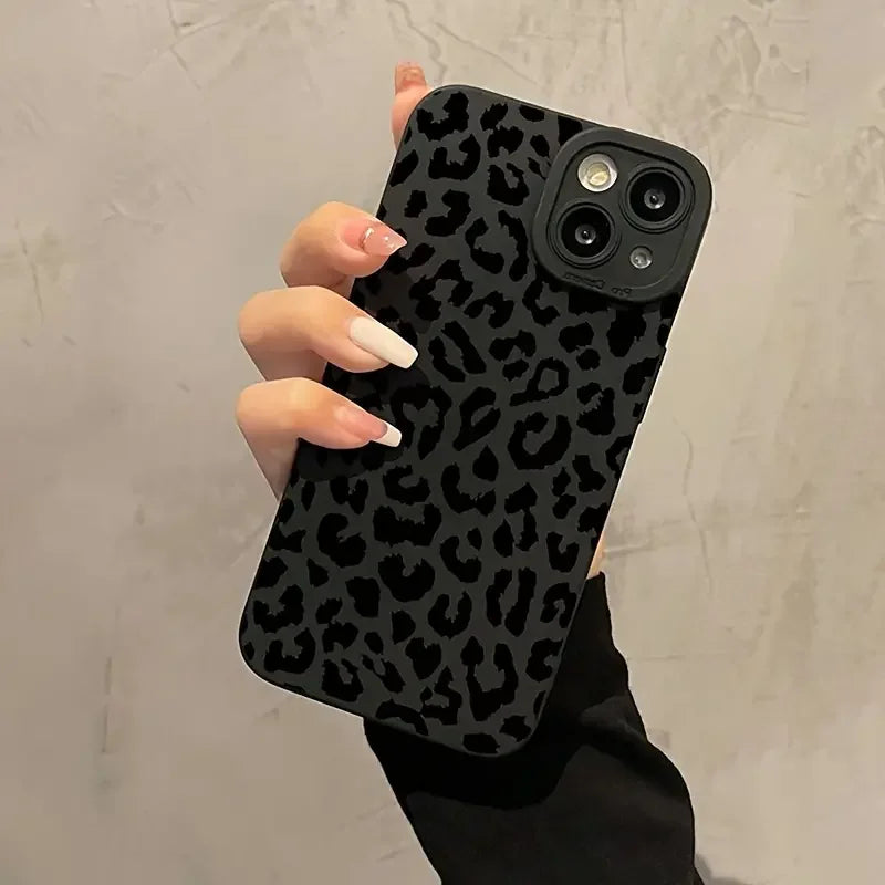 Leopard print soft silicone phone case shockproof for iphone 14 13 12 pro