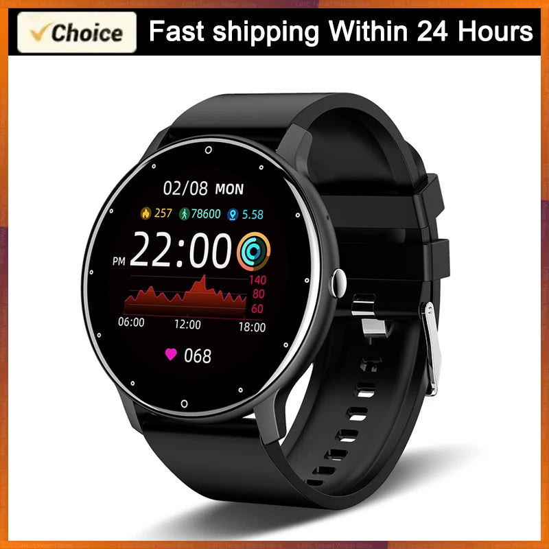 Rose gold waterproof smartwatch for women with fitness tracker and alerts