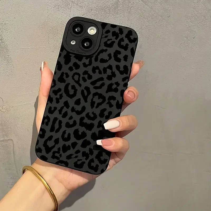 Leopard print soft silicone phone case shockproof for iphone 14 13 12 pro