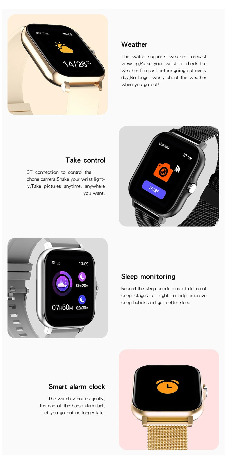 Smartwatch with Bluetooth Call, Health Tracking, Full Touch Screen Display