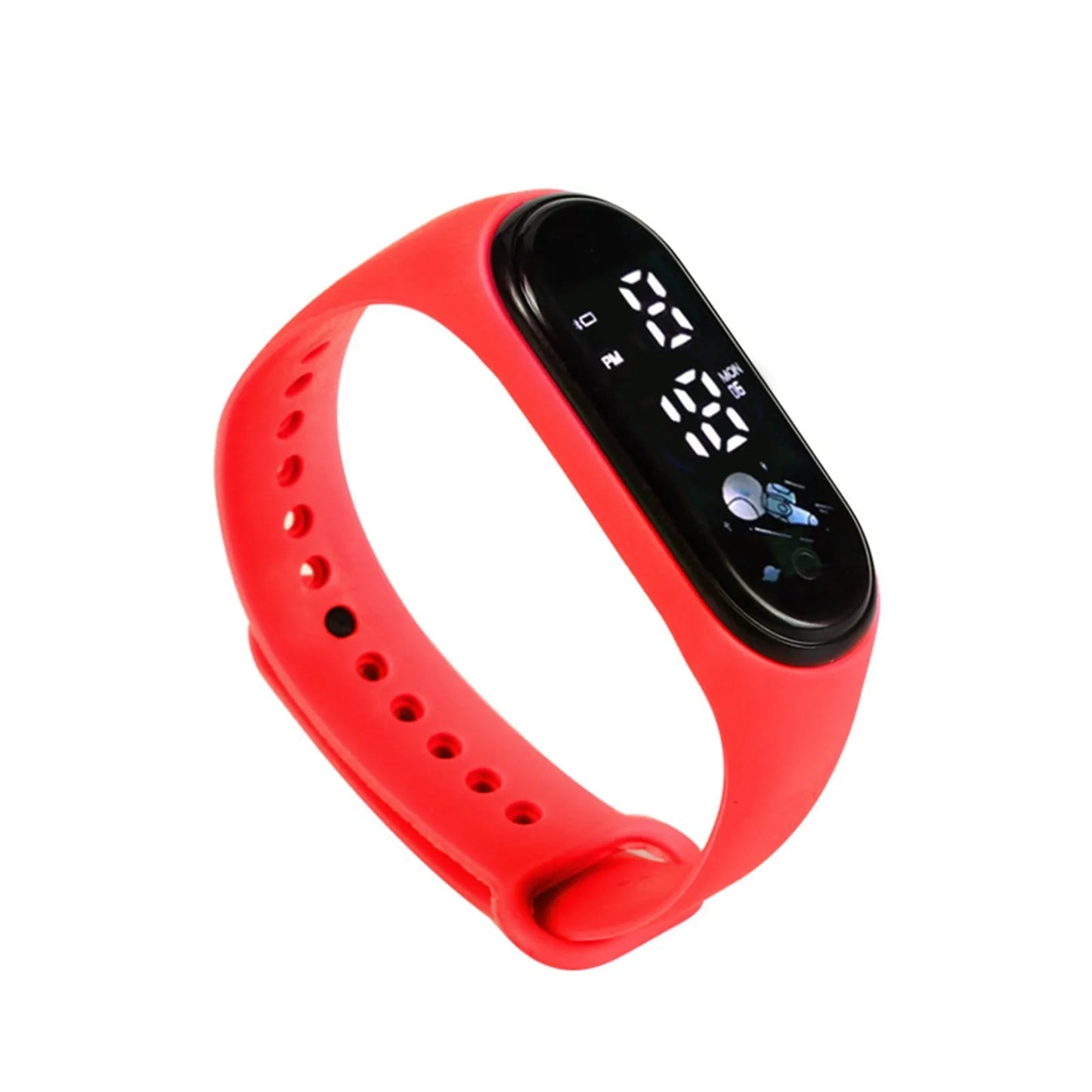 Kids digital waterproof smart watch with silicone strap for sports and fun