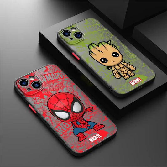 Marvel spider-man and groot iphone case, shockproof protective cover