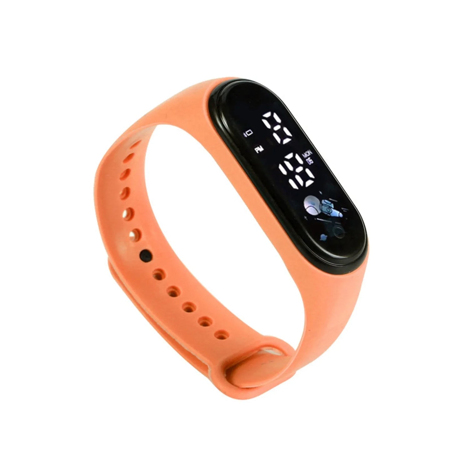 Kids digital waterproof smart watch with silicone strap for sports and fun