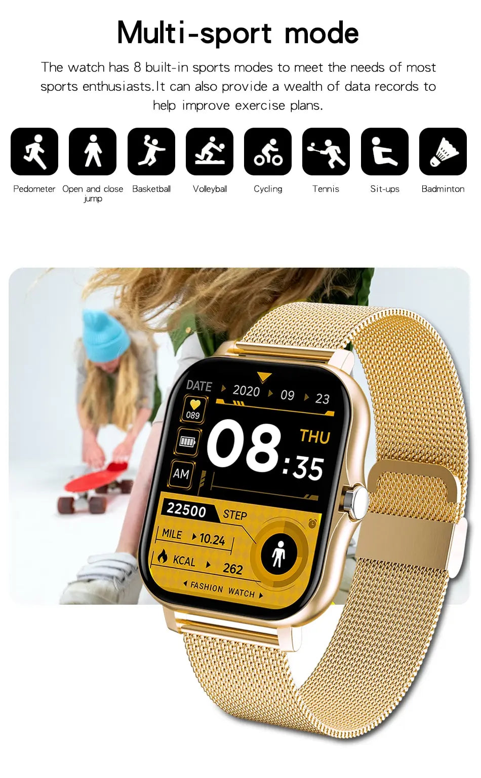 Smartwatch with Bluetooth Call, Health Tracking, Full Touch Screen Display