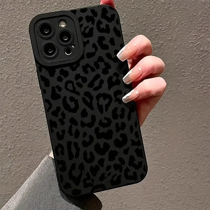 Leopard print soft silicone phone case shockproof for iphone 14 13 12 pro