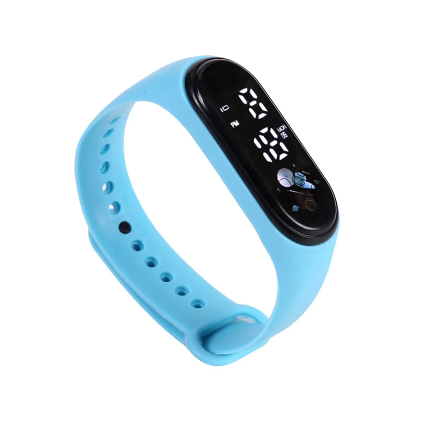 Kids digital waterproof smart watch with silicone strap for sports and fun