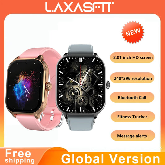 Smartwatch with Bluetooth Call, Fitness Tracker, 2.01" HD Screen, Unisex