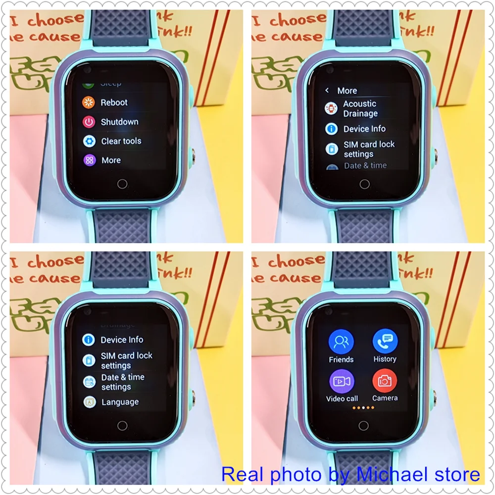 4G kids smartwatch with GPS, video call, SOS, waterproof, and camera