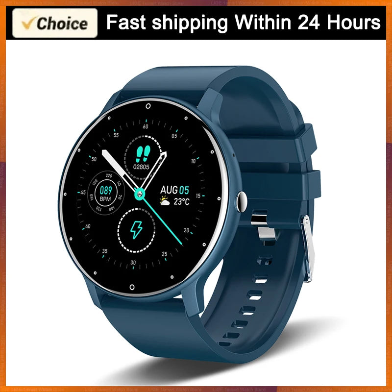 Rose gold waterproof smartwatch for women with fitness tracker and alerts