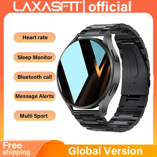 Laxasfit smart watch for men with bluetooth call, heart rate, sleep monitor