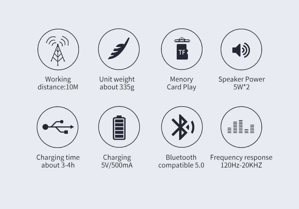 Portable bluetooth speaker with waterproof design, TWS pairing, and FM radio