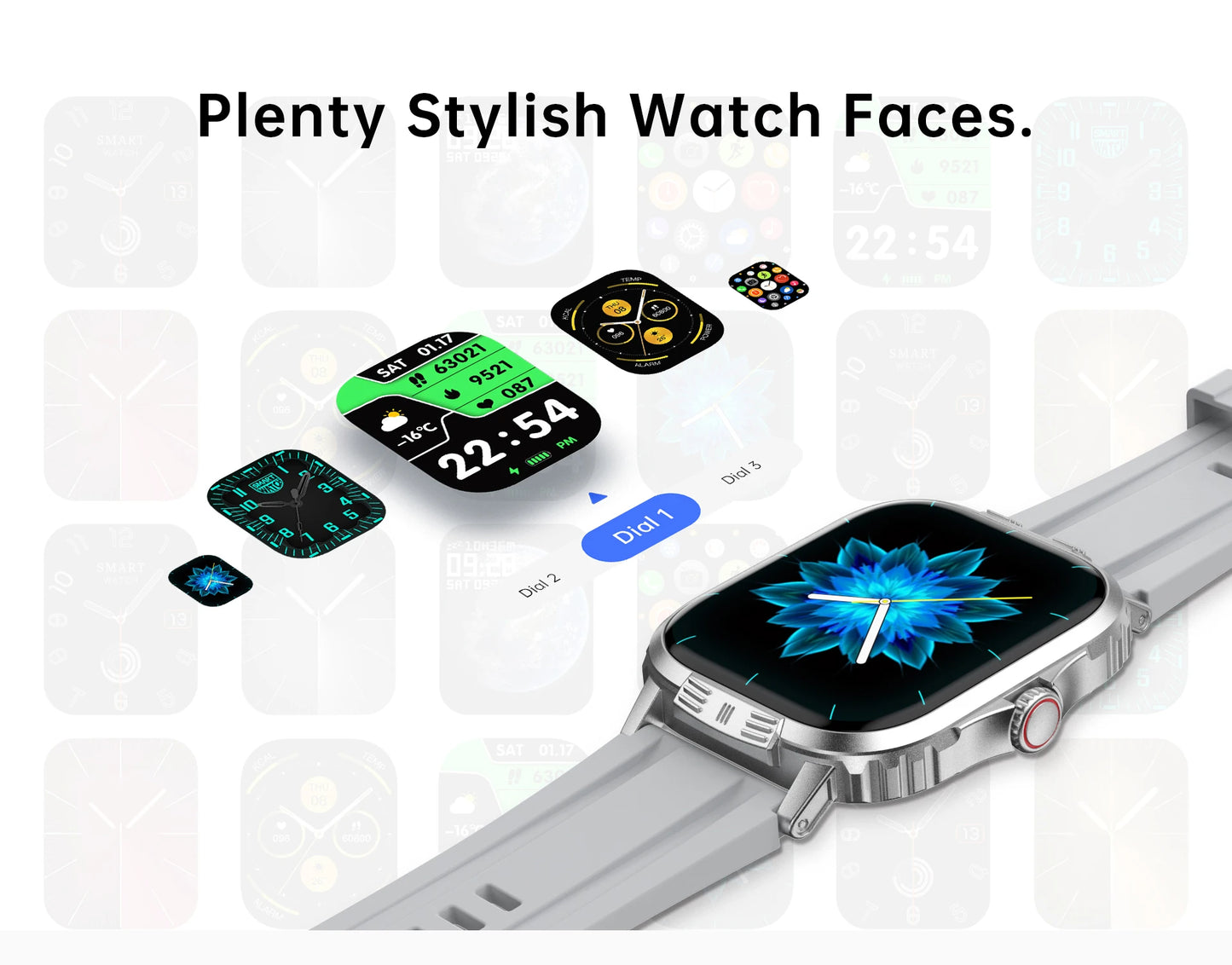 Bluetooth call smart watch with HD display, fitness tracker, waterproof design