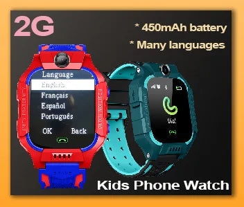 4G kids smartwatch with GPS, video call, SOS, waterproof, and camera