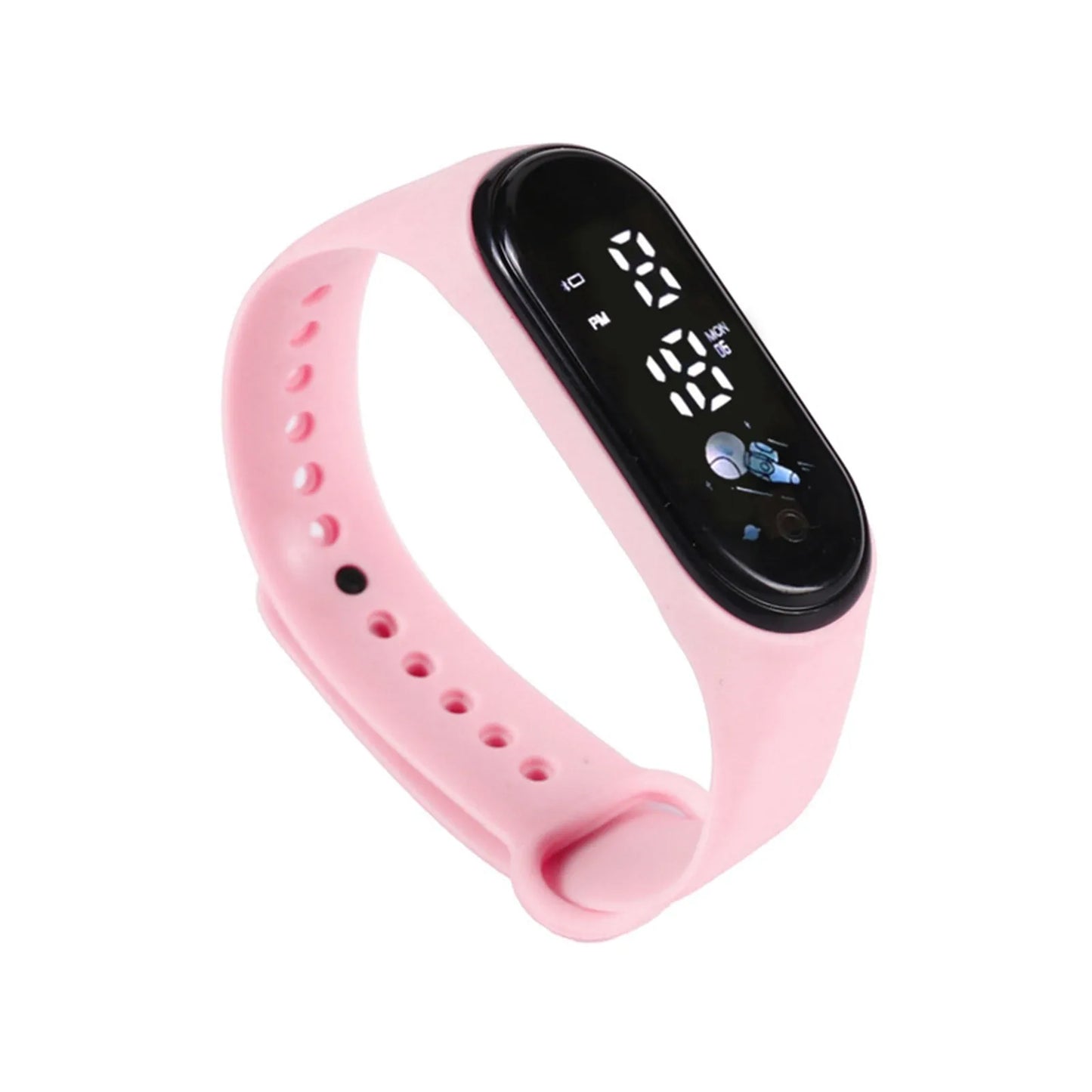 Kids digital waterproof smart watch with silicone strap for sports and fun