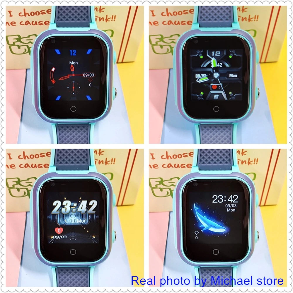 4G kids smartwatch with GPS, video call, SOS, waterproof, and camera