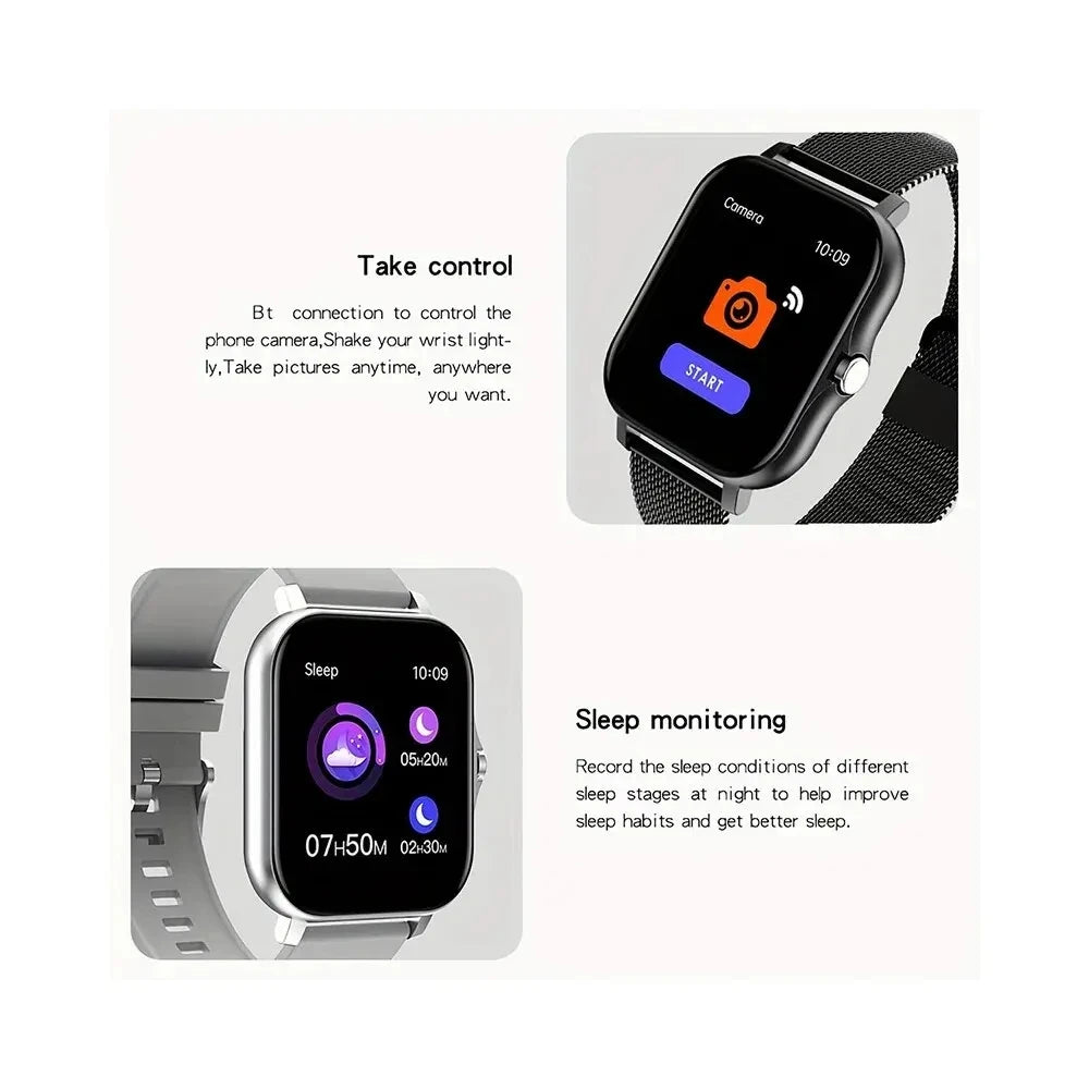 Smartwatch with Bluetooth Call, Health Tracking, Full Touch Screen Display