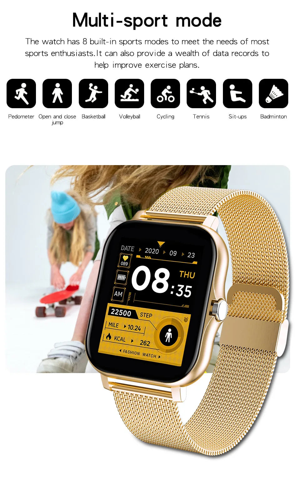 Smartwatch with Bluetooth Call, Health Tracking, Full Touch Screen Display