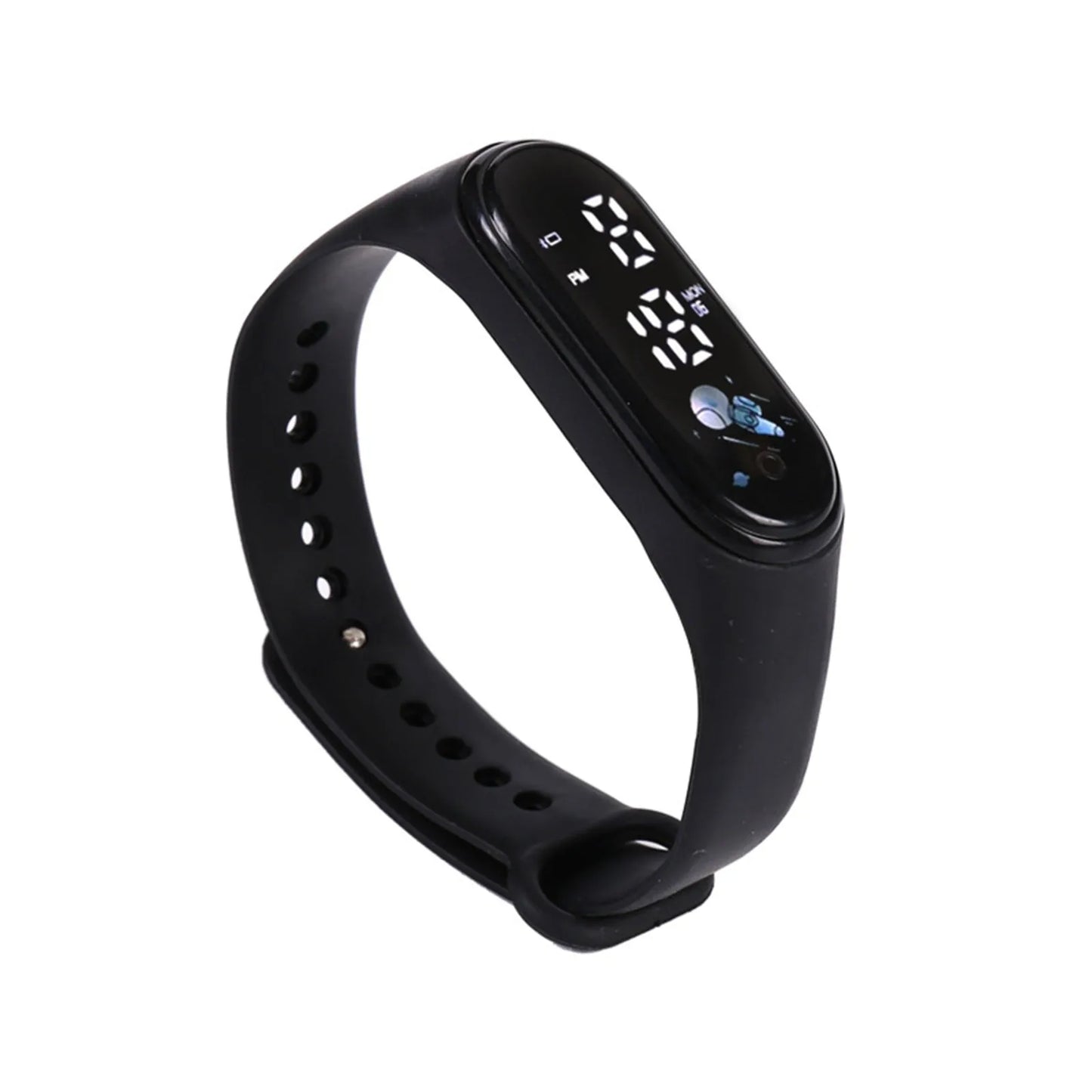 Kids digital waterproof smart watch with silicone strap for sports and fun