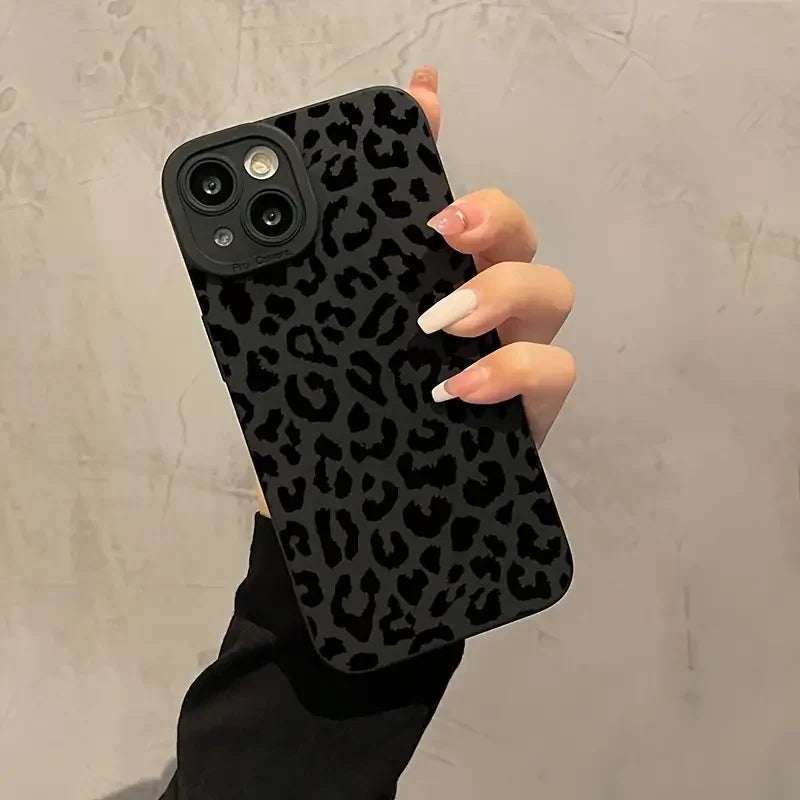 Leopard print soft silicone phone case shockproof for iphone 14 13 12 pro