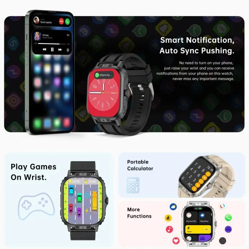 Bluetooth call smart watch with HD display, fitness tracker, waterproof design