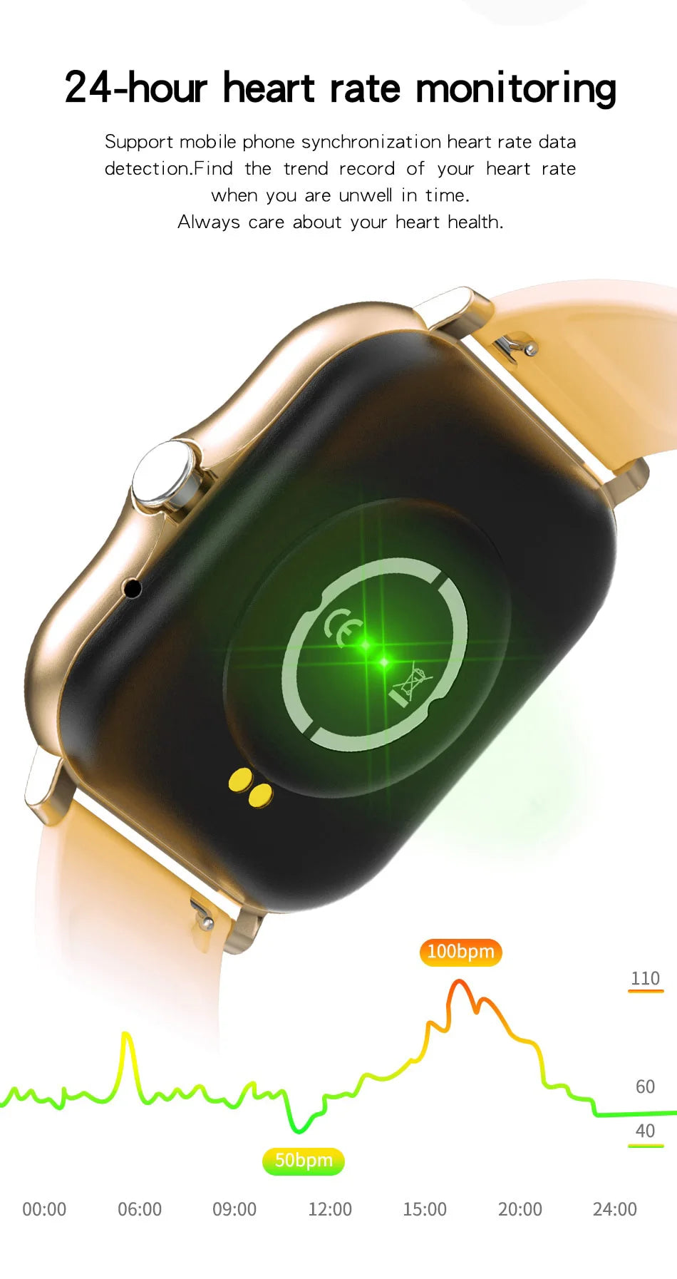 Smartwatch with Bluetooth Call, Health Tracking, Full Touch Screen Display