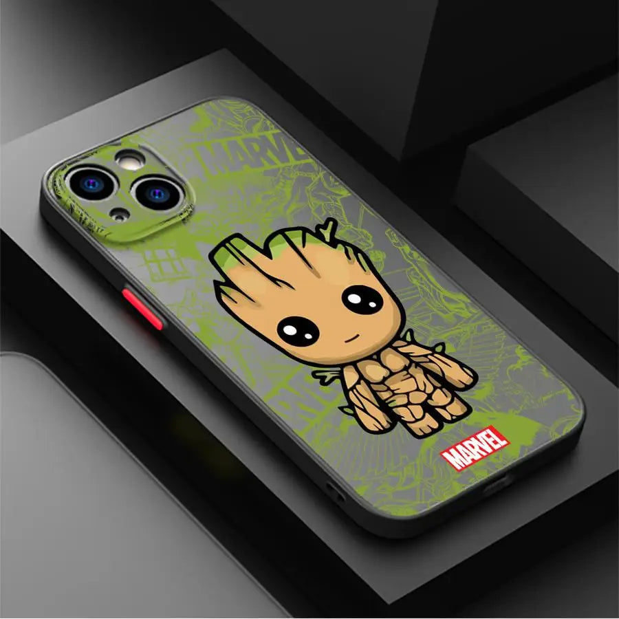 Marvel spider-man and groot iphone case, shockproof protective cover